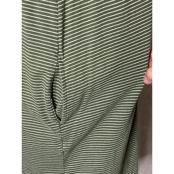 Terra & Sky Women's Striped Green OX (14W) T-Shirt Dress Mini Boho - Picture 5 of 10